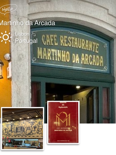 Lisbon Martinho da Arcada Cafe