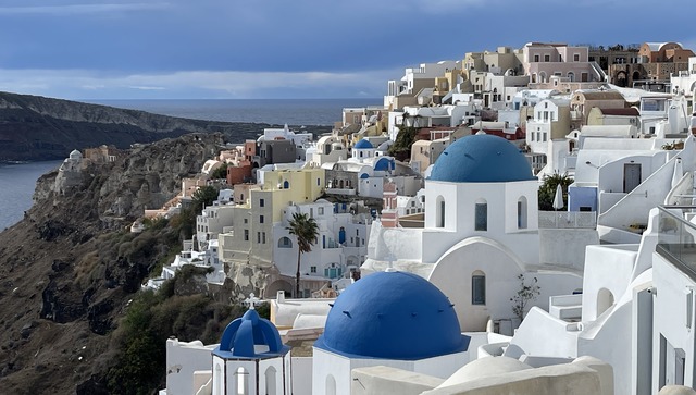 Oia Double Domed Blue Church