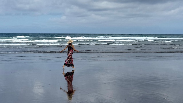 Black sand beach