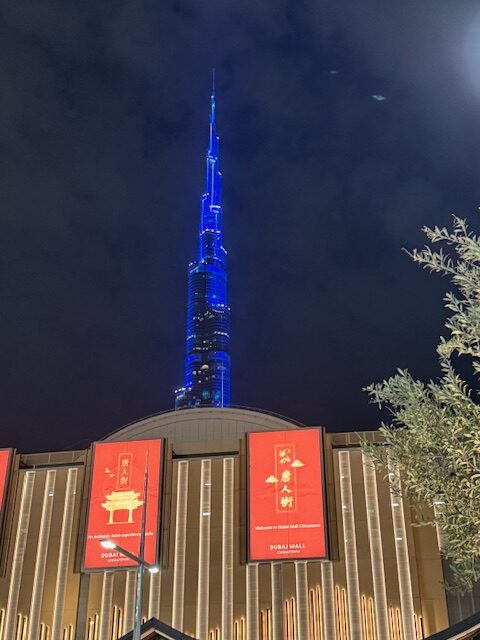 Dubai Mall Burj Khalifa at Night 灯光点亮的夜色哈利法塔