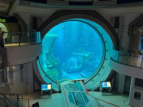 Main aquarium window Seaworld Abu Dhabi Yas Island 主水族馆玻璃窗 阿布扎比海洋世界 亚斯岛