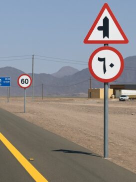 Saudi Arabia highway speed limit in Eastern Arabic numerals 沙特阿拉伯高速公路限速以东阿拉伯数字表示