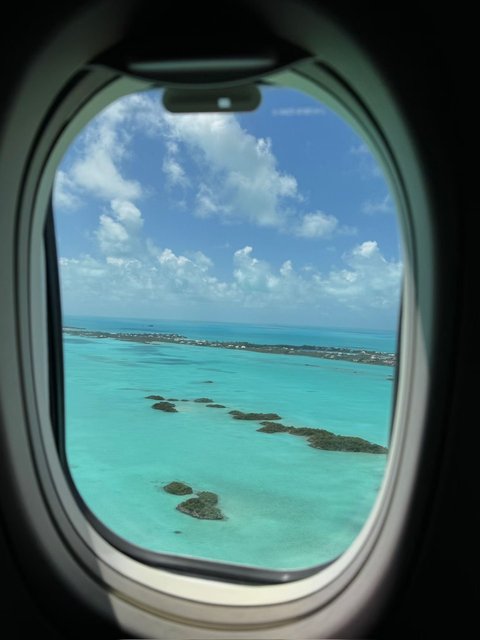 Turks and Caicos View from airplane window