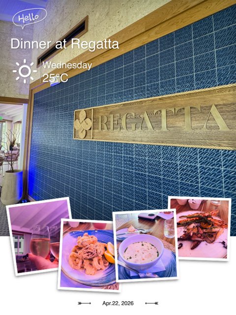 dinner at Regatta